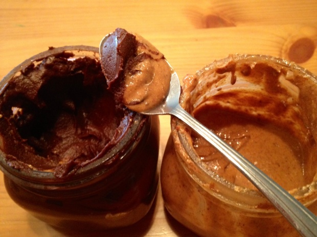 Chocolate date butter + homemade almond butter = PERFECTION