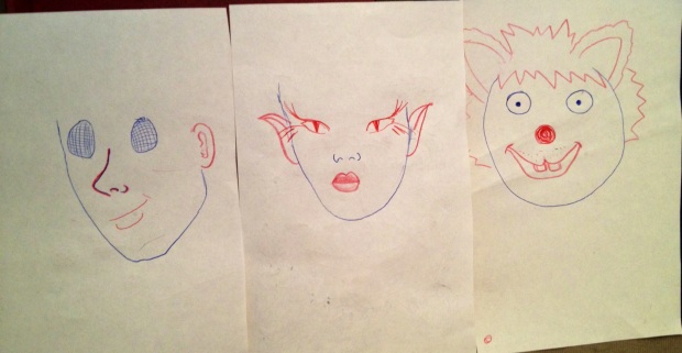 Round five: Ears (I sort of drew hair on one... oops!)